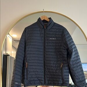 Eddie Bauer Men's Black Quilted Packable Puffer Jacket